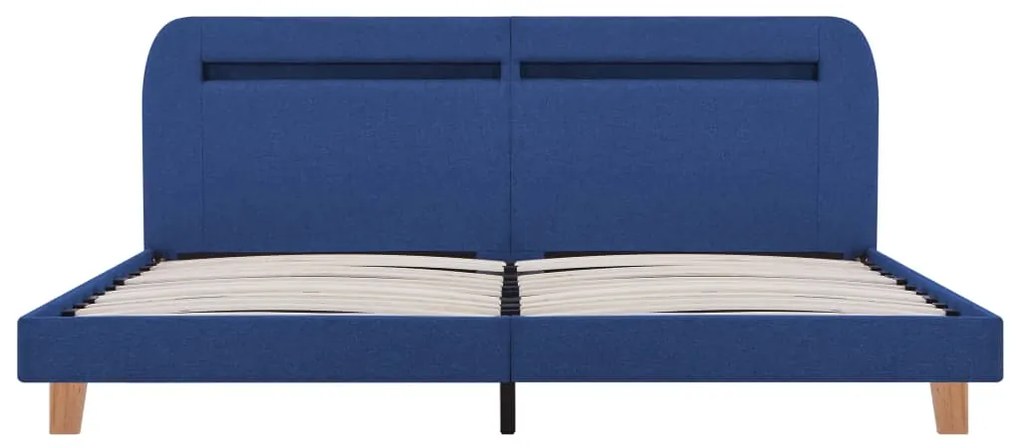 Estrutura de cama com LED em tecido 180x200 cm azul