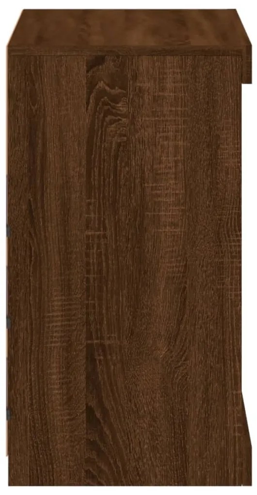 Aparador com luzes LED 60,5x37x67 cm carvalho castanho
