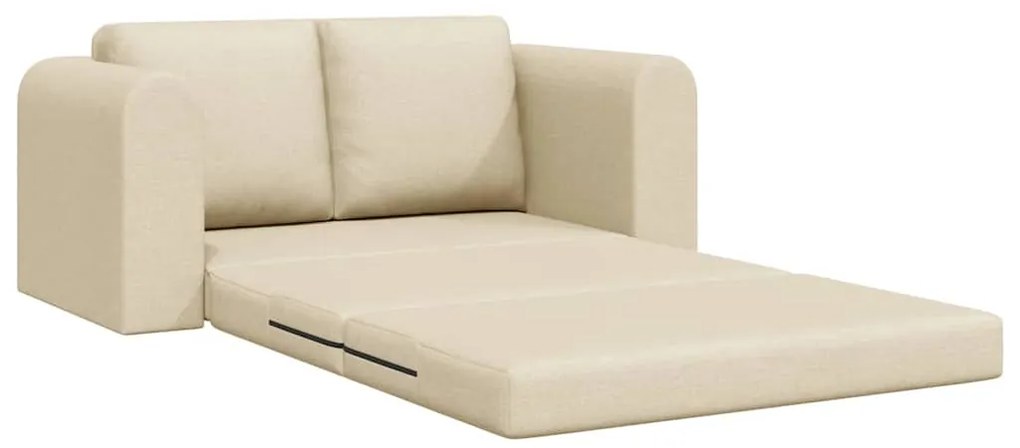 Sofá Cama de Chão 2 em 1 Creme 148x71x83 cm Tecido