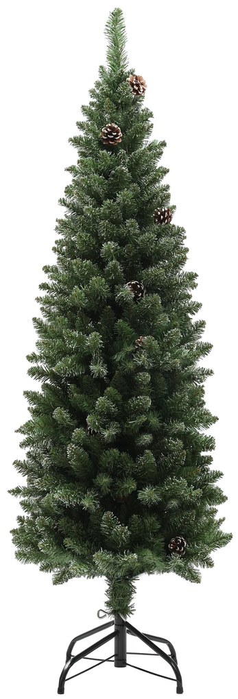 HOMCOM Árvore de Natal 150 cm Árvore de Natal Artificial com 395 Ramos e Suporte de Metal Árvore de Natal para Interior Verde