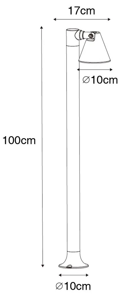 Poste exterior moderno castanho ferrugem 100 cm IP44 ajustável - Ciara Moderno