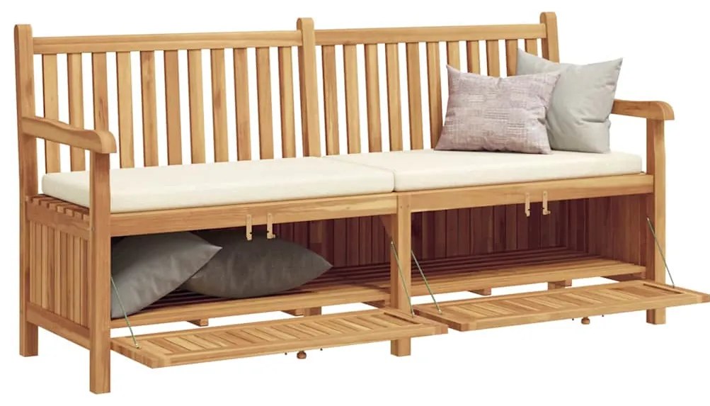 Banco de Armazenamento para Jardim Castanho 228 x 60 x 90 cm