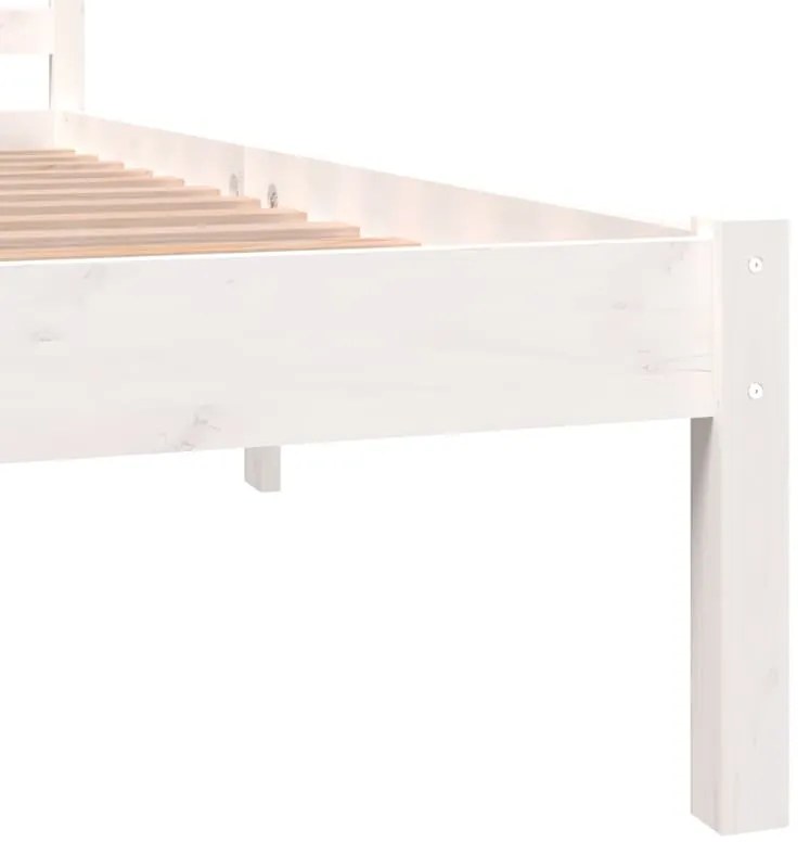 Estrutura de cama super king 180x200 cm pinho maciço branco