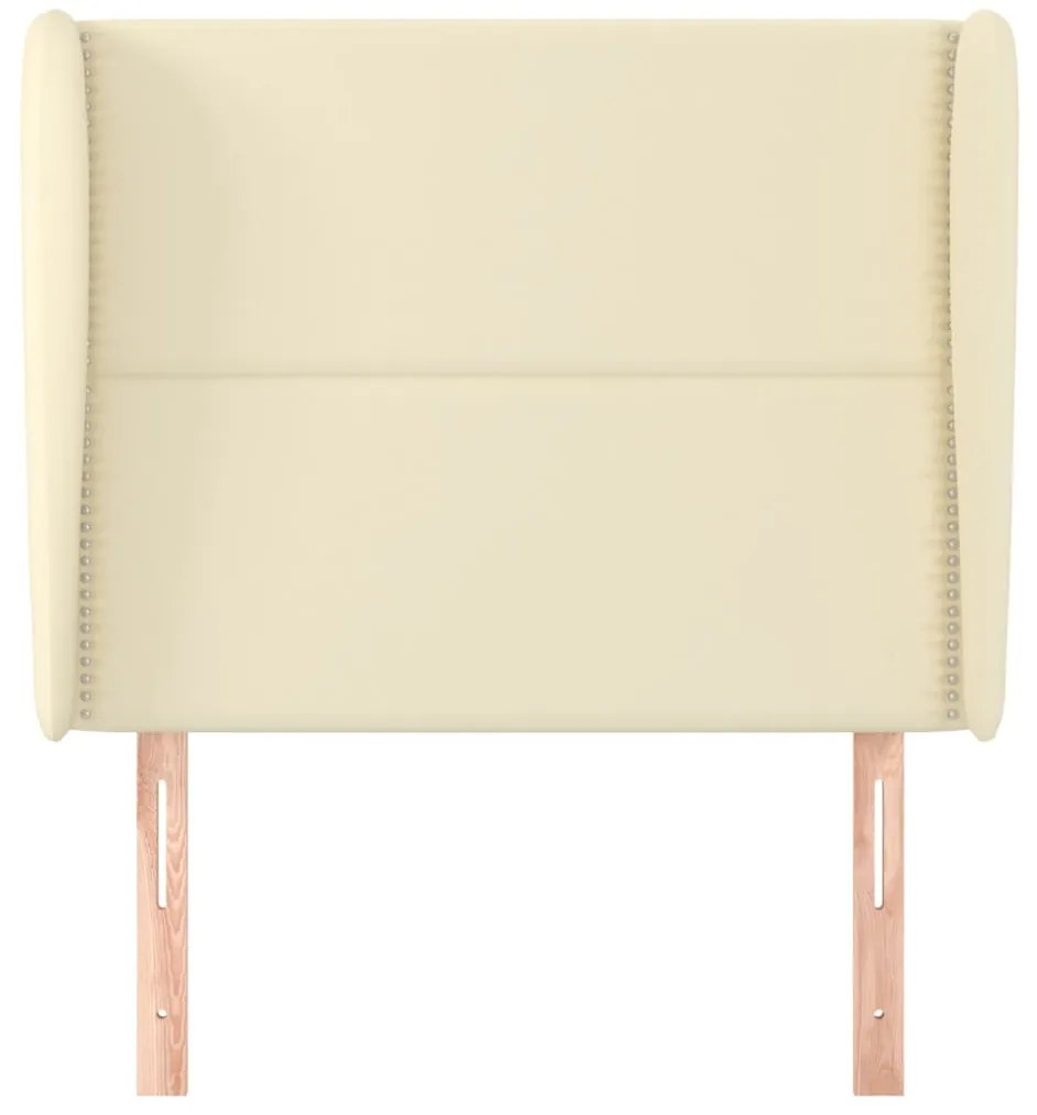 Cabeceira cama c/ abas couro artificial 83x23x118/128 cm creme