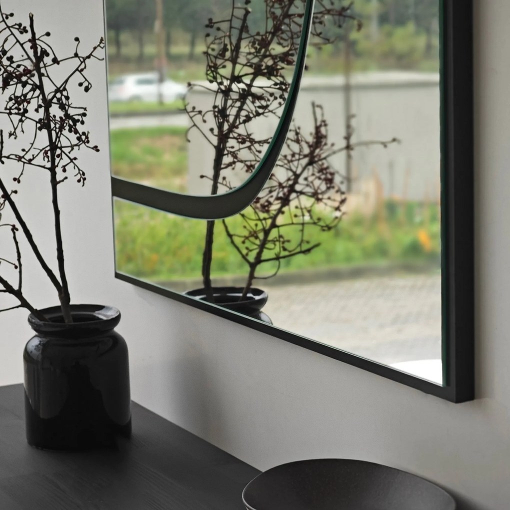 Espelho Abstract – Preto – 70 cm x 70 cm