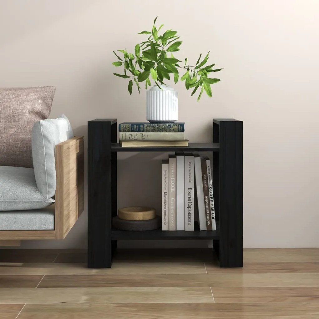 vidaXL Estante/divisória 60x35x57 cm pinho maciço preto
