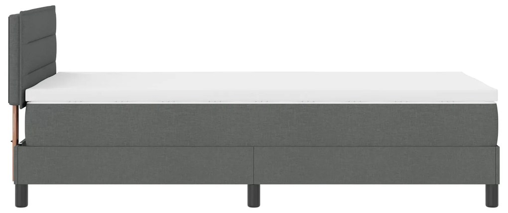Cama Box Spring com Colchão Cinza Escuro 90x190 cm Tecido