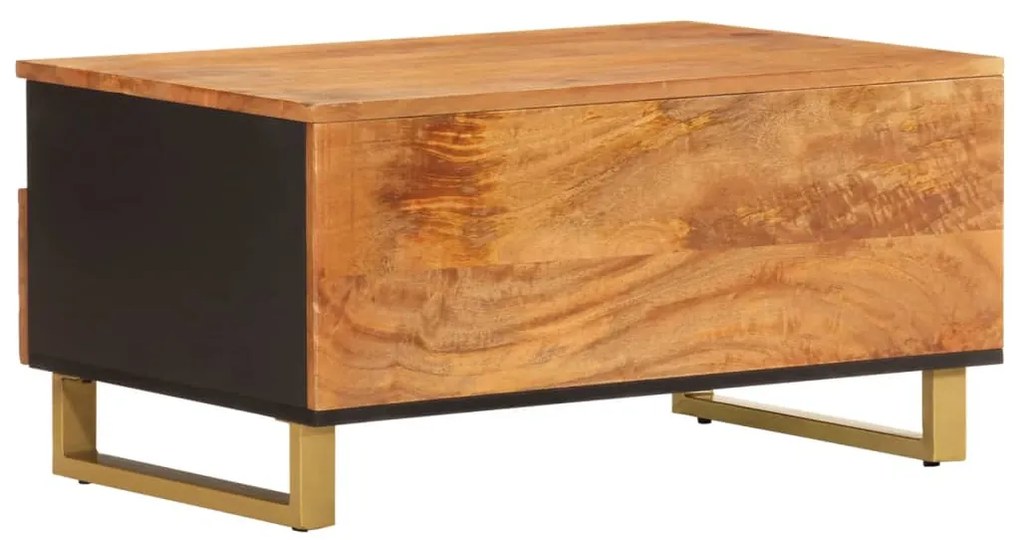 Mesa de centro 80x54x40 cm mangueira maciça castanho e preto