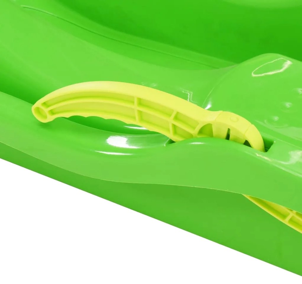 Trenó com travões 87x40x18 cm polipropileno verde