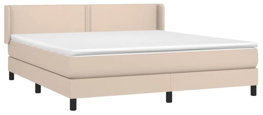 Cama com molas/colchão 180x200 cm couro artificial cappuccino