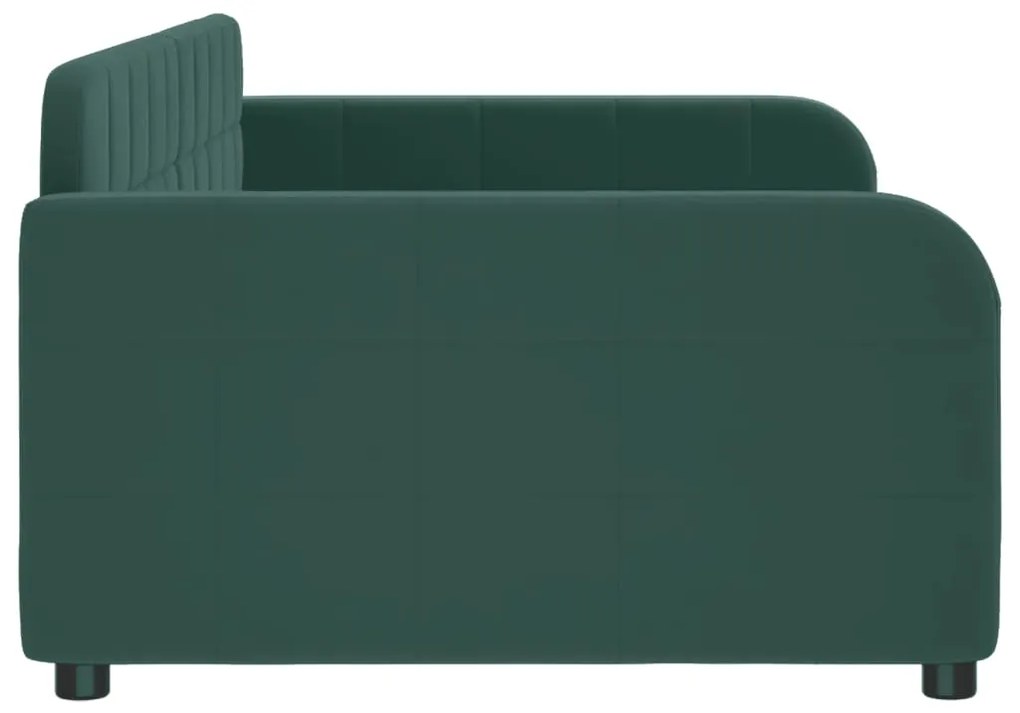 Sofá-cama 100x200 cm veludo verde-escuro