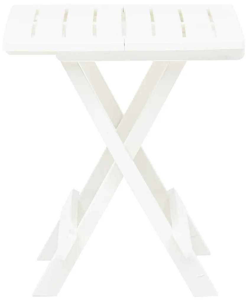 Mesa de jardim dobrável 45x43x50 cm plástico branco
