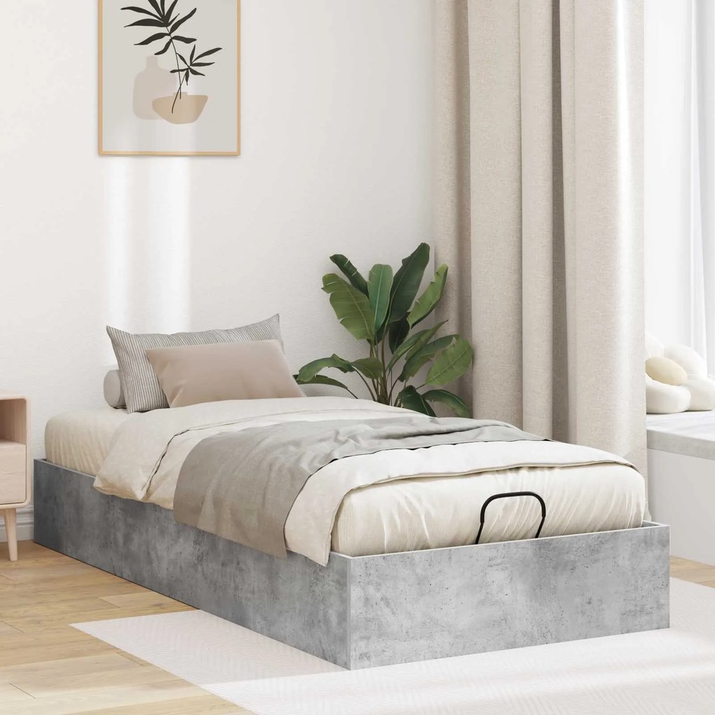 vidaXL Estrutura de Cama Ottoman Cinzento 100 x 200 cm