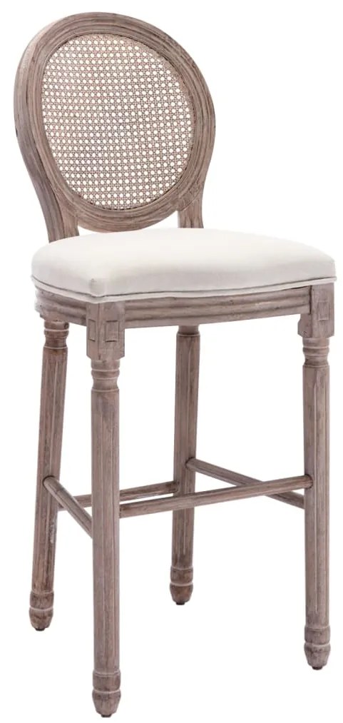 Bancos de bar 2 pcs linho branco
