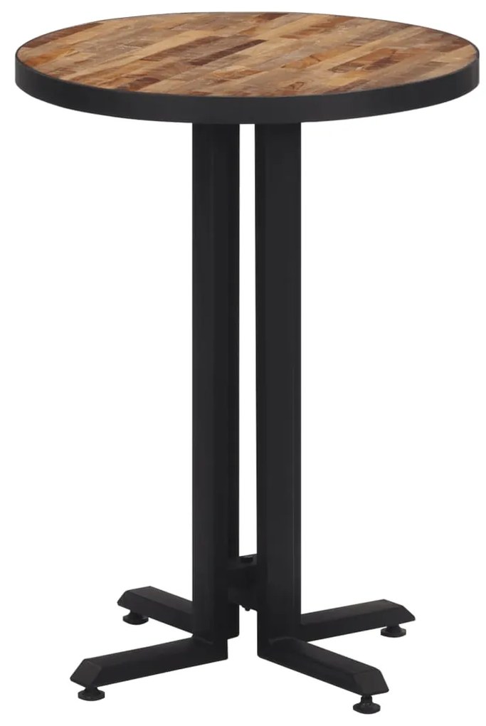 Mesa de bistrô redonda Ø55x76 cm teca recuperada maciça