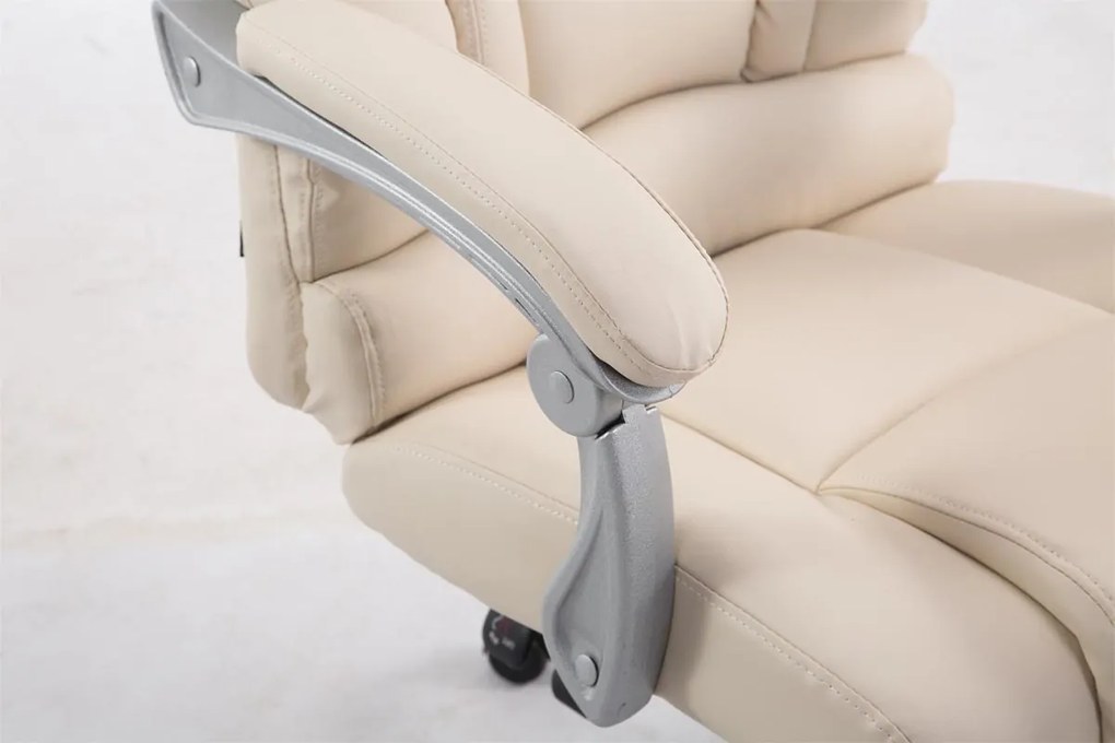 Cadeira de escritório Pacific com apoio para os pés Creme