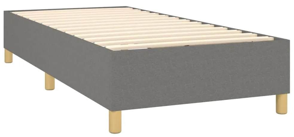 Cama com molas/colchão 100x200 cm tecido cinza-escuro