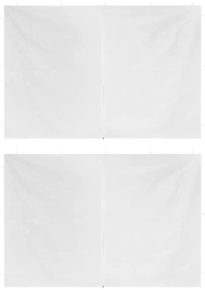vidaXL Portas para tenda de festas com fecho 2 pcs branco