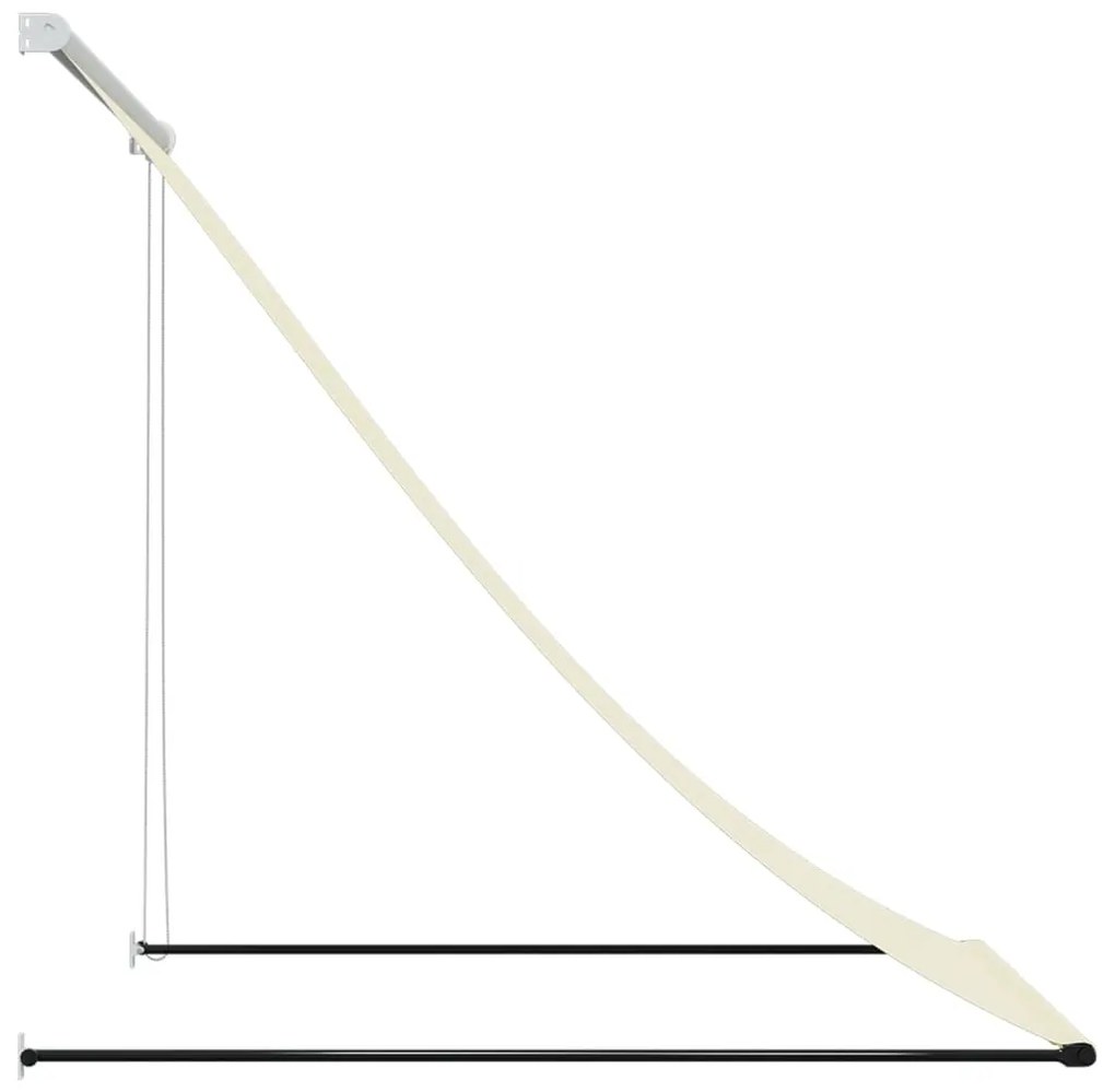 Toldo retrátil 150x150 cm tecido e aço cor creme