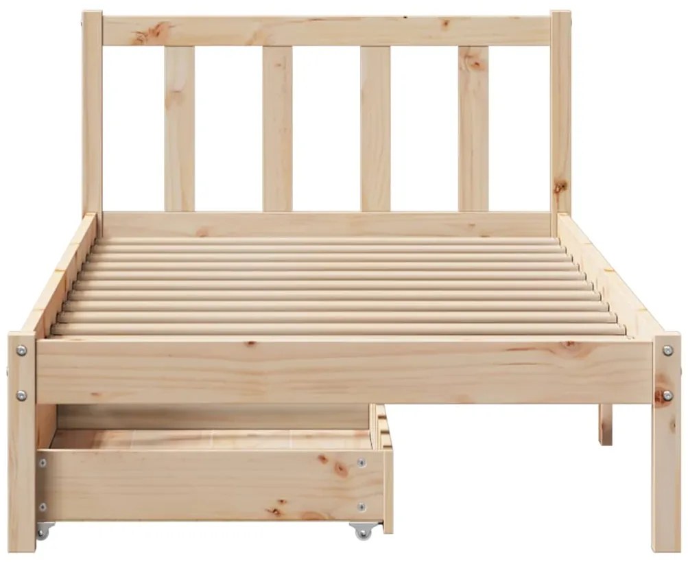 Cama sem colchão 100x200 cm madeira de pinho maciça