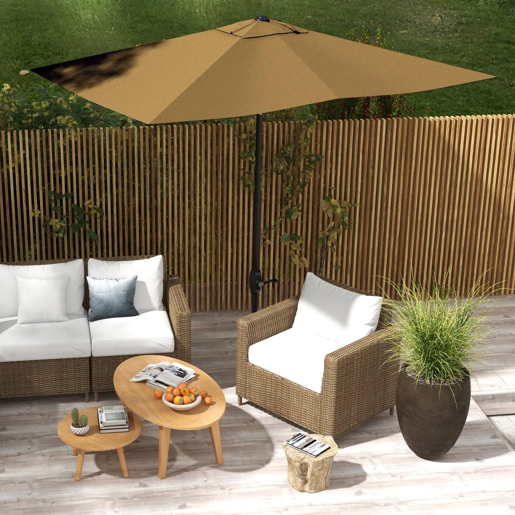 Outsunny Chapéu de Sol de Jardim 200x300x248 cm Proteção UV50+ Chapéu