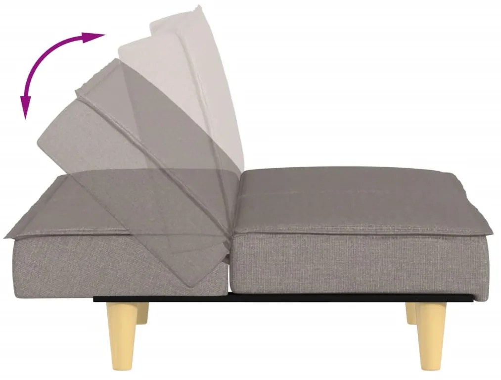 Sofá-cama tecido cinzento-acastanhado
