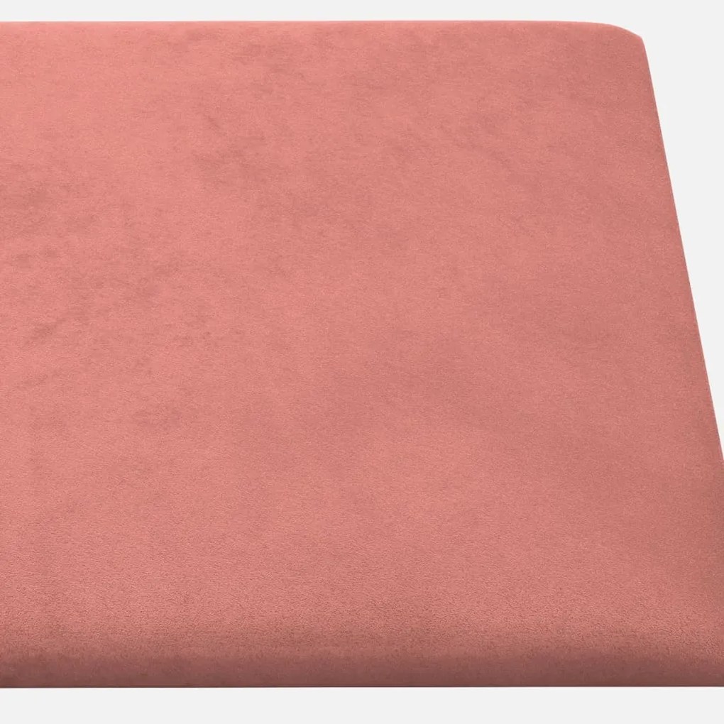 Painel de parede 12 pcs 60x30 cm veludo 2,16 m² rosa