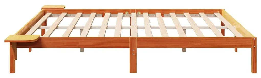 Estrutura de cama com mesas de cabeceira Castanho-mel