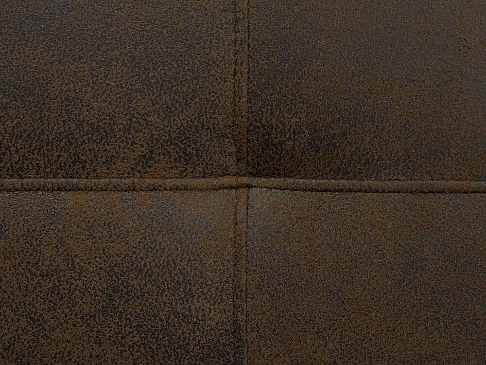 Sofá-cama de 3 lugares em pele sintética castanha 189 cm DERBY Beliani