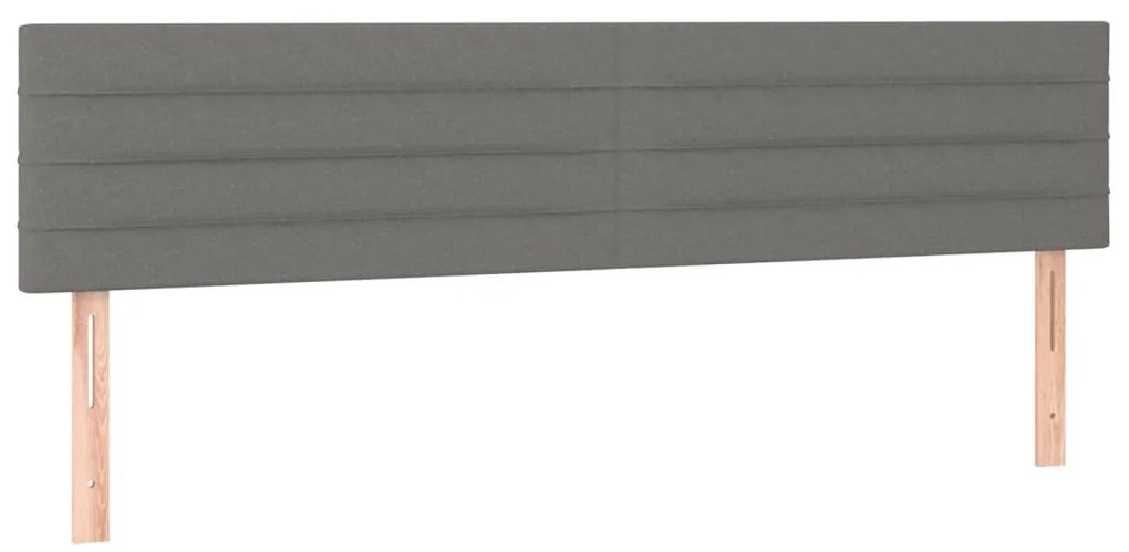 Cama box spring c/ colchão e LED 120x190 cm tecido cinza-escuro