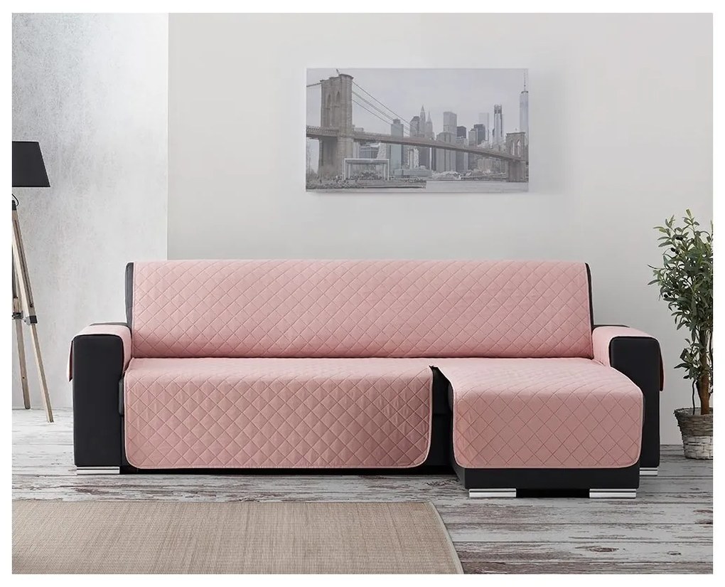 Capa de Sofá Chaise Longue Acolchoada (Cor Pastel)