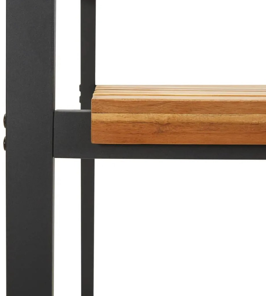 Cadeiras de jardim empilháveis 2 pcs acácia maciça e metal