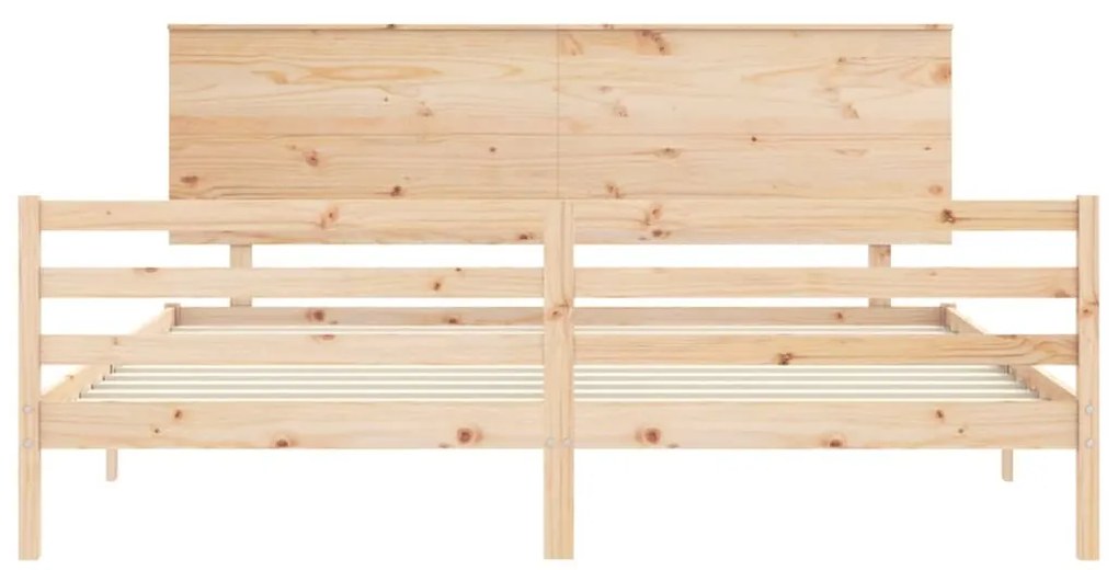 Estrutura de cama Super King Size com cabeceira madeira maciça