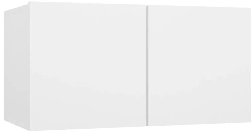 2 pcs conjunto de móveis de TV derivados de madeira branco
