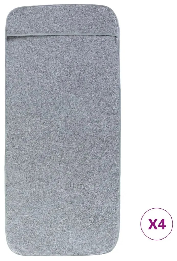 Toalhas de praia 4 pcs 60x135 cm tecido 400 GSM cinzento