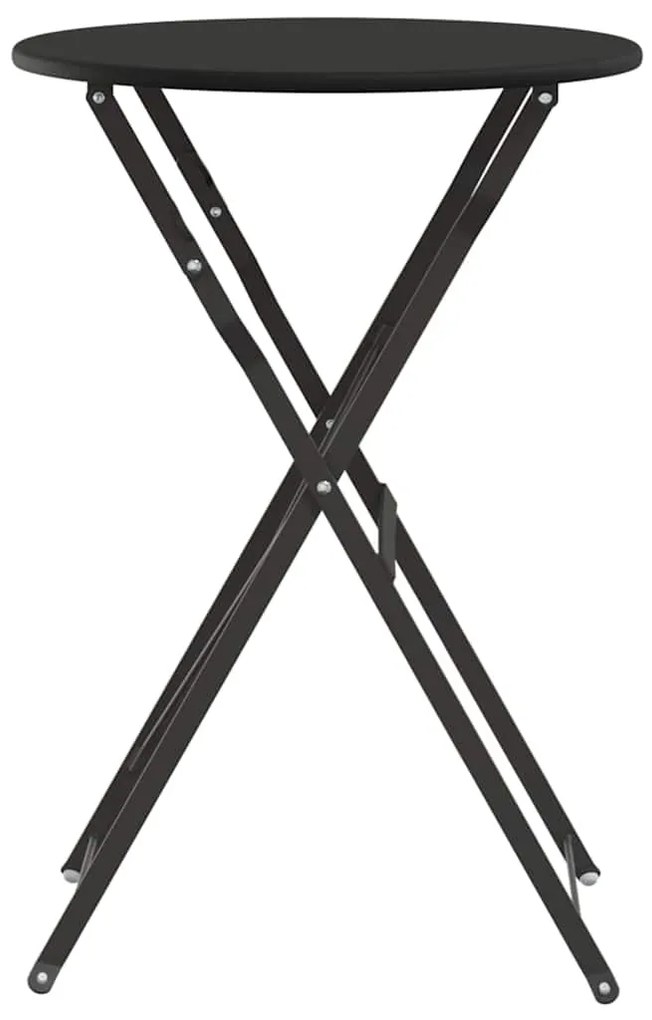 Mesa bistrô dobrável antracite Ø50x71 cm em aço revestido a pó