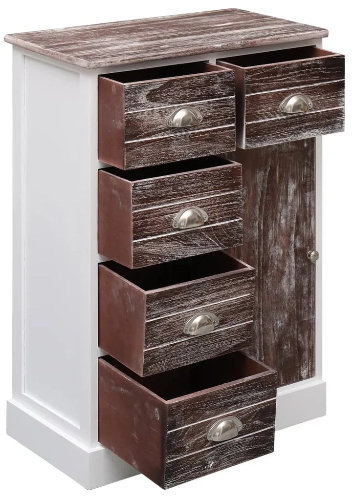 Aparador com 10 gavetas 113x30x79 cm madeira castanho