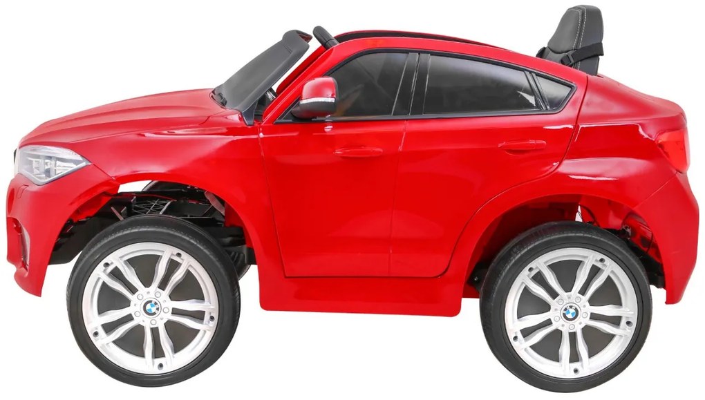 Carro elétrico para Crianças 12V BMW X6M Rodas de EVA, Assento de couro Vermelho Pintado