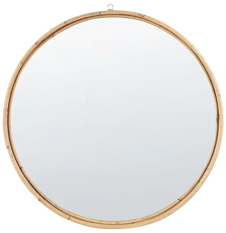 Espelho de parede em rattan cor natural ⌀ 60 cm BARUNG Beliani
