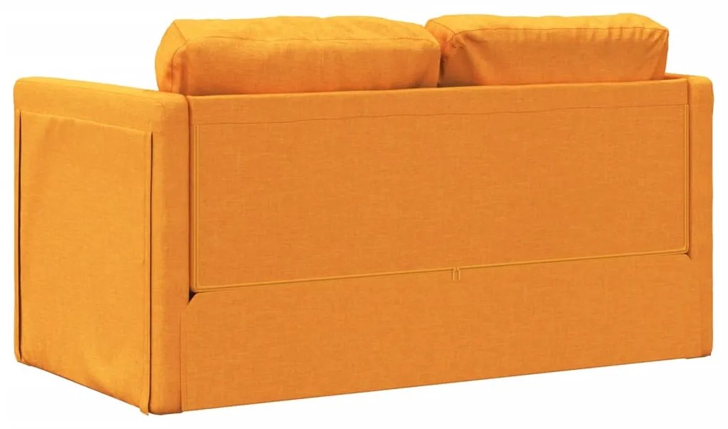 Sofá-cama sem pés 112x174x55 cm tecido amarelo-escuro