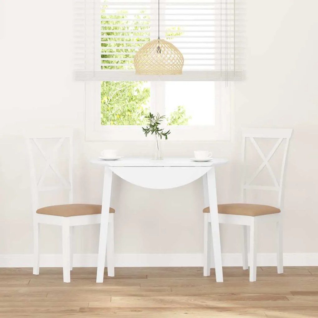 Cadeiras de jantar com almofadões 2 pcs madeira maciça branco