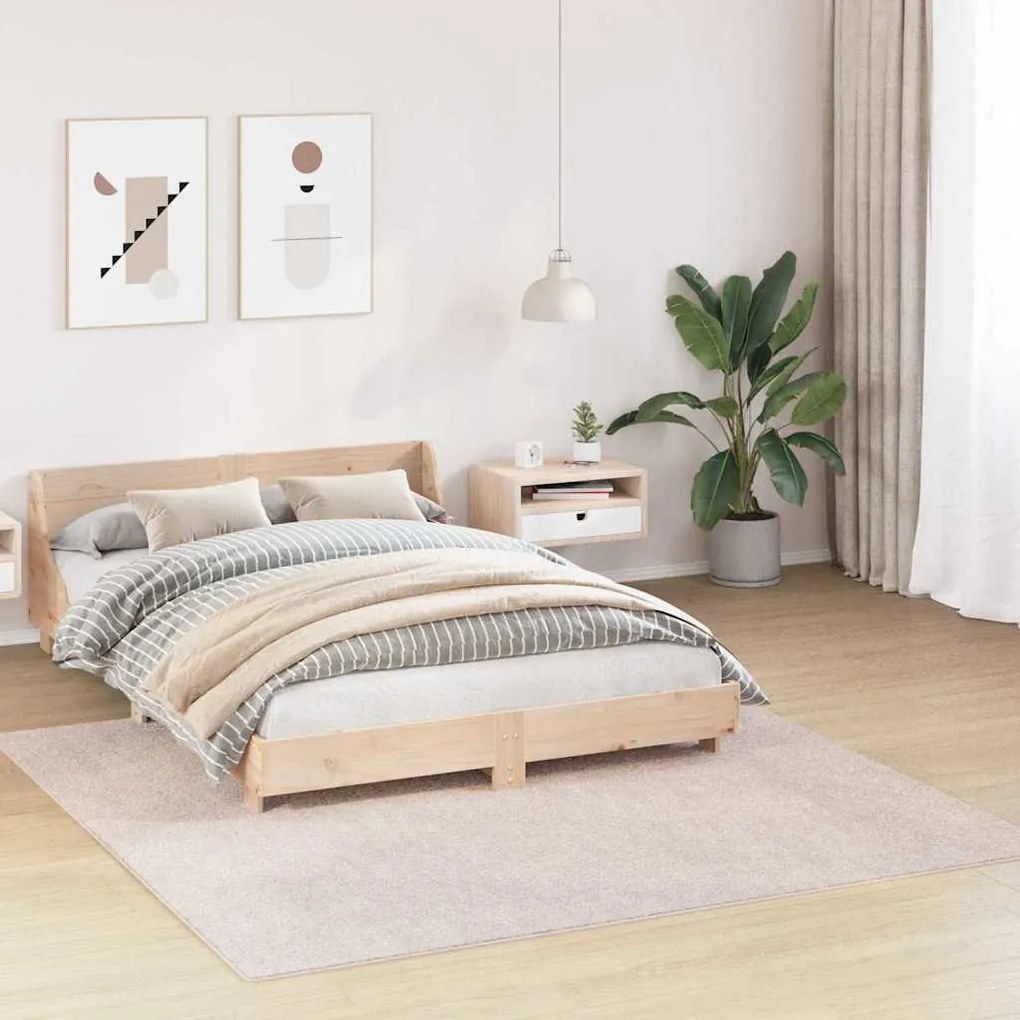 Tapete Shaggy vidaXL com suporte de látex Creme 200x200 cm