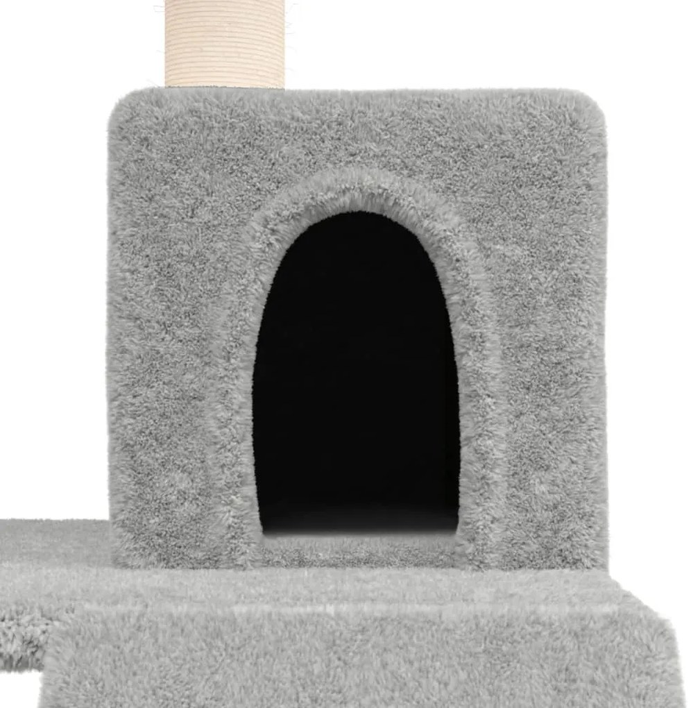 Árvore p/ gatos c/ postes arranhadores sisal 82 cm cinza-claro