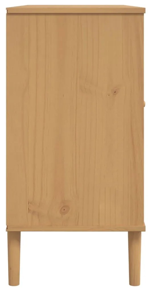 Aparador SENJA aspeto de vime 112x40x80cm pinho maciço castanho