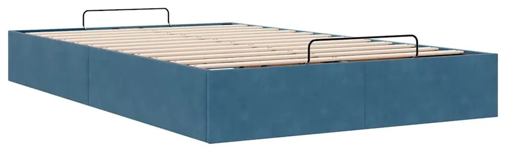 Estrutura de cama otomana sem colchão 120x200 cm azul escuro