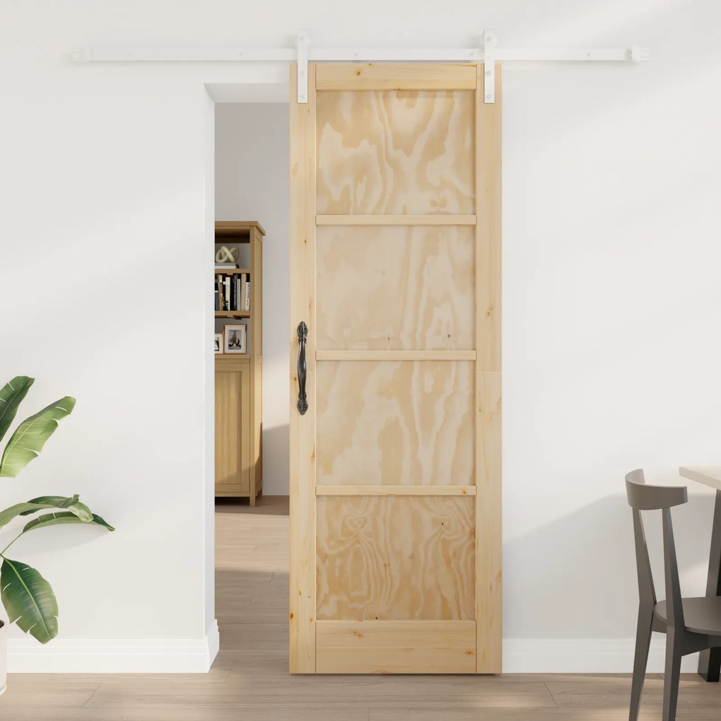 Porta Deslizante com Conjunto de Hardware 73.5x211 cm Madeira Sólida d