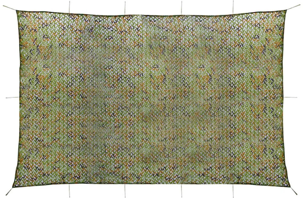 vidaXL Rede de camuflagem com saco de armazenamento 4x5 m verde
