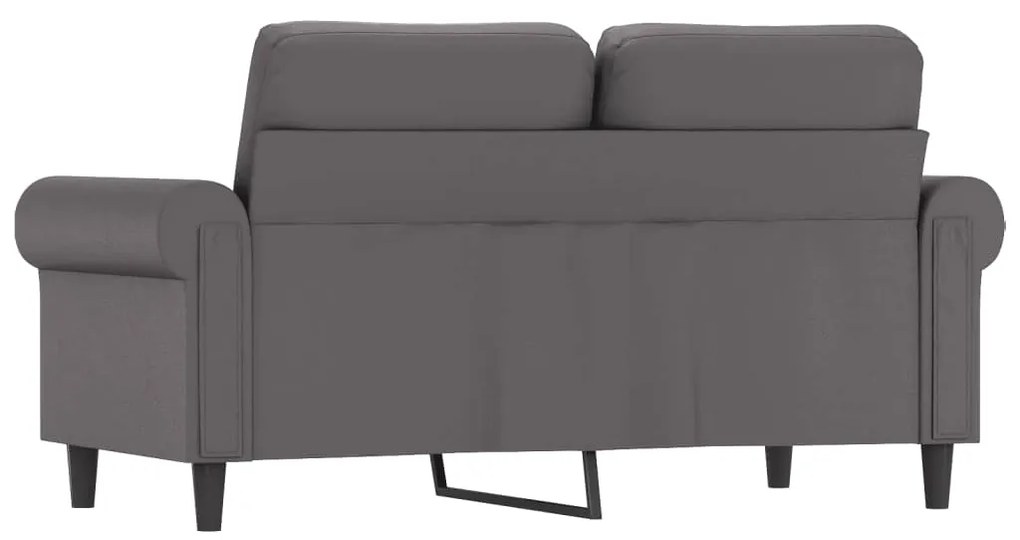 Sofá de 2 lugares 120 cm couro artificial cinza