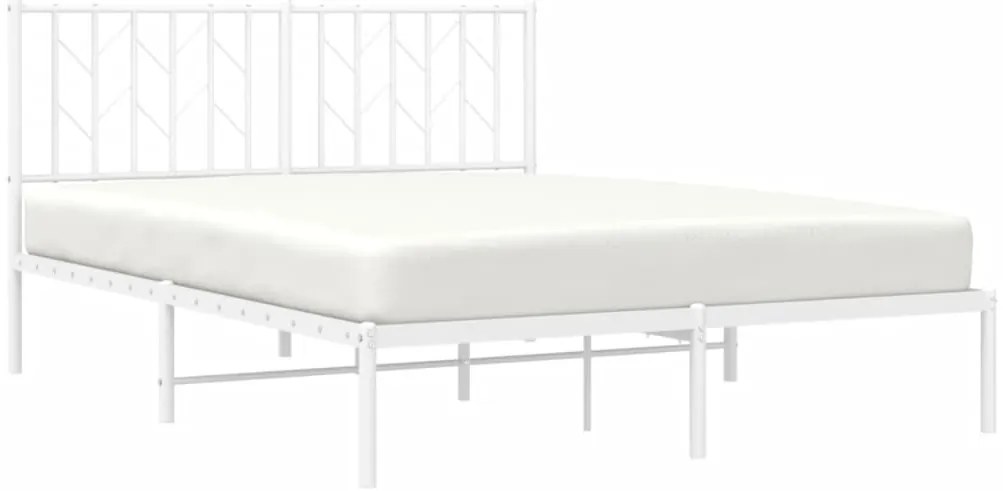 Estrutura de cama com cabeceira 140x200 cm metal branco