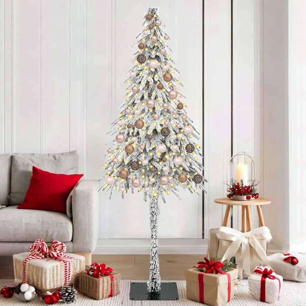 vidaXL Árvore de Natal com 300 LEDs com suporte Branco 180 cm PE e Aço